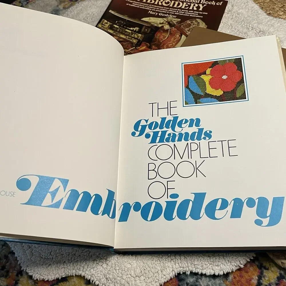 Vintage 1970s Coffee Table Hard Cover Embroidery Books Techniques History Guides